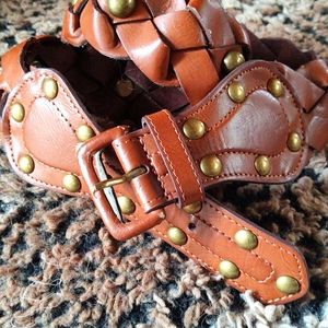 Another Line brown studded Belt Size L